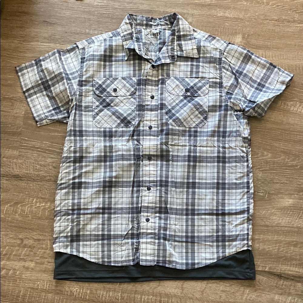 VERTEX Mens large button down concealment short sleeve